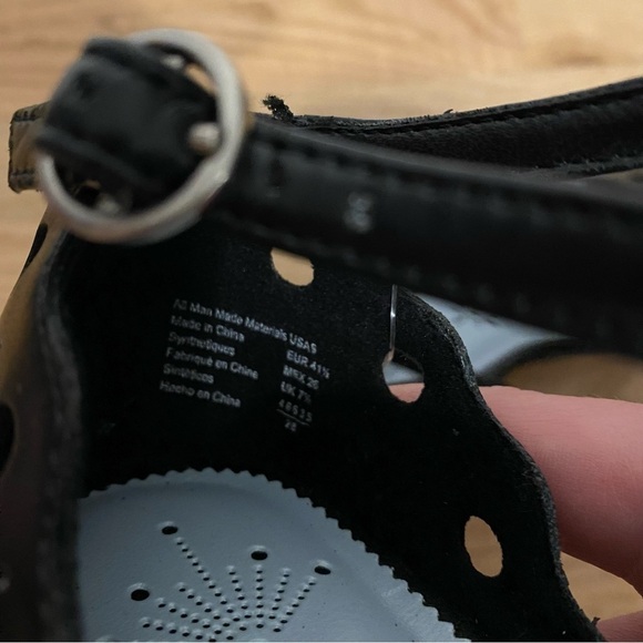 Vintage Lower East Side Black Shank Flats Sz 9 Cut Out Scalloped Edge - Picture 6 of 7